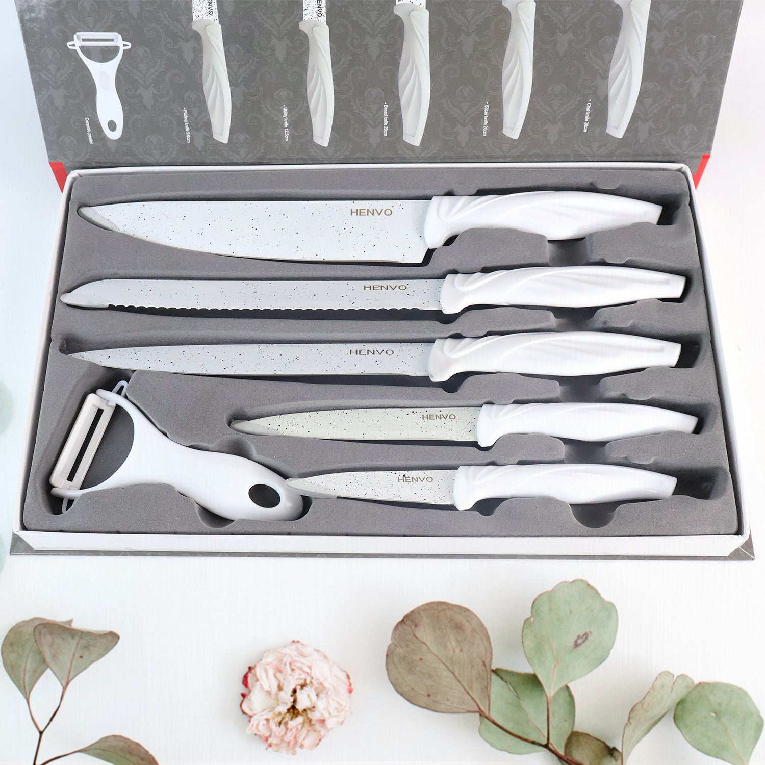 Elegant Marble Design Knife Set Elegant Marble Design Knife Set